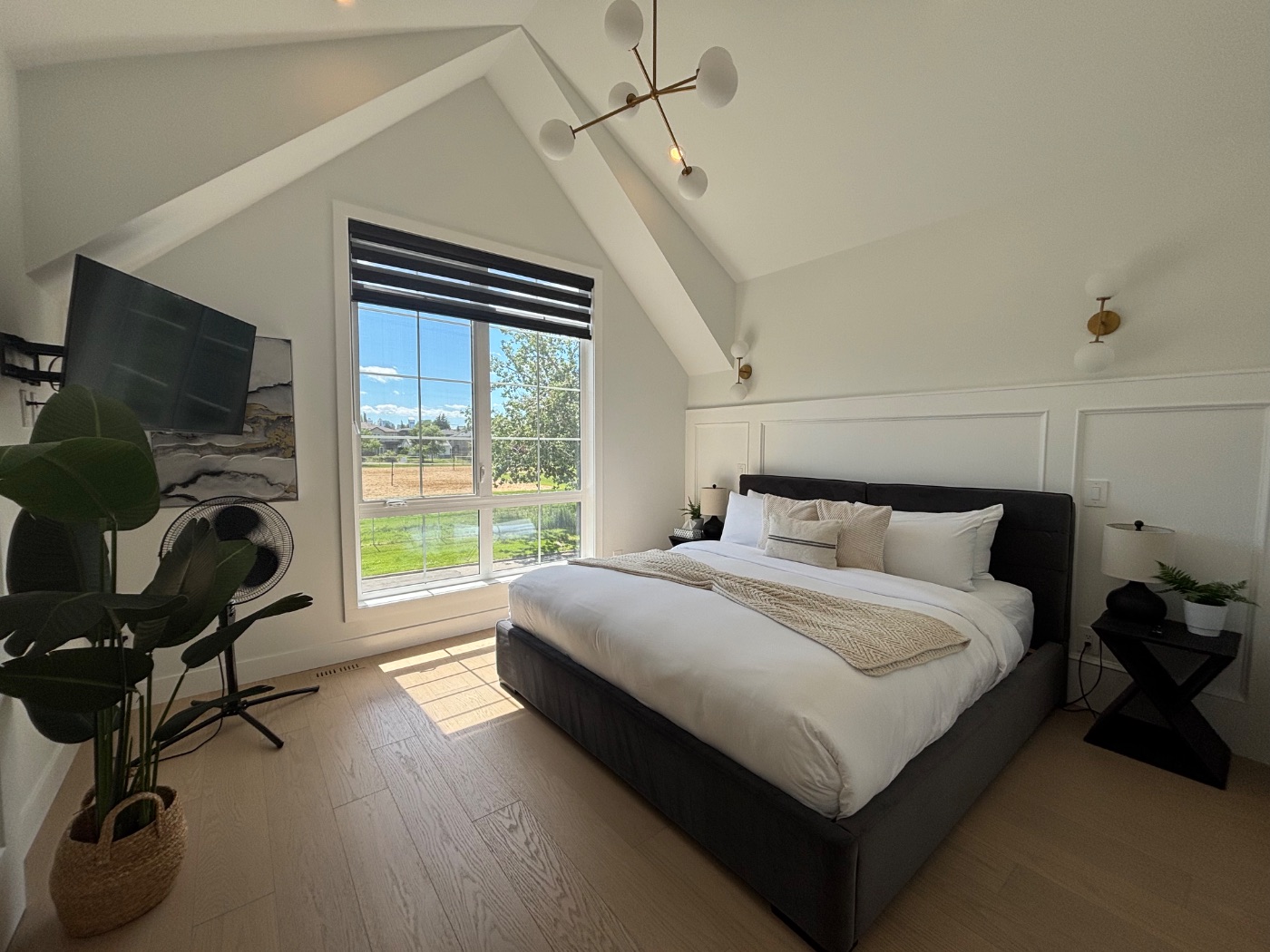 Guest ready master bedroom in a Calgary short term rental