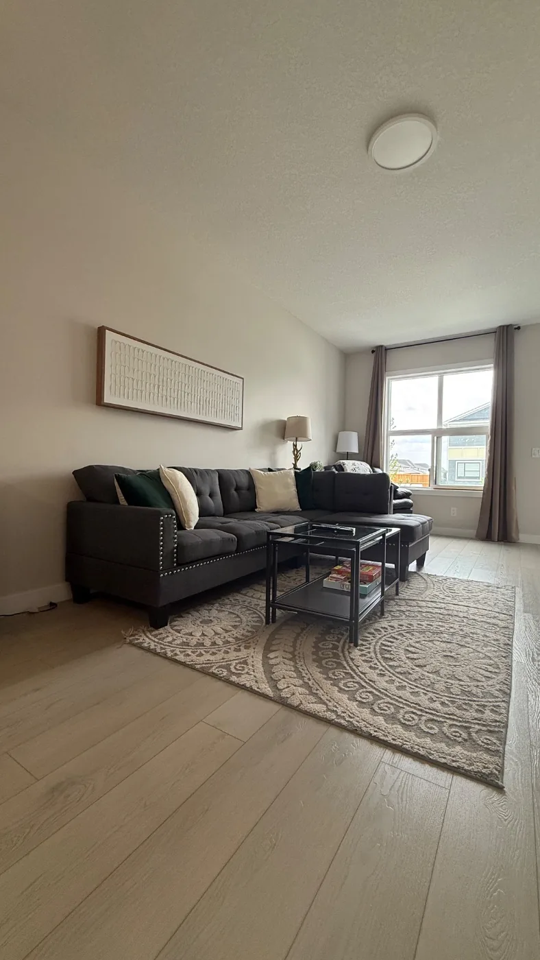 Lounge in a Calgary short term rental after a professional clean