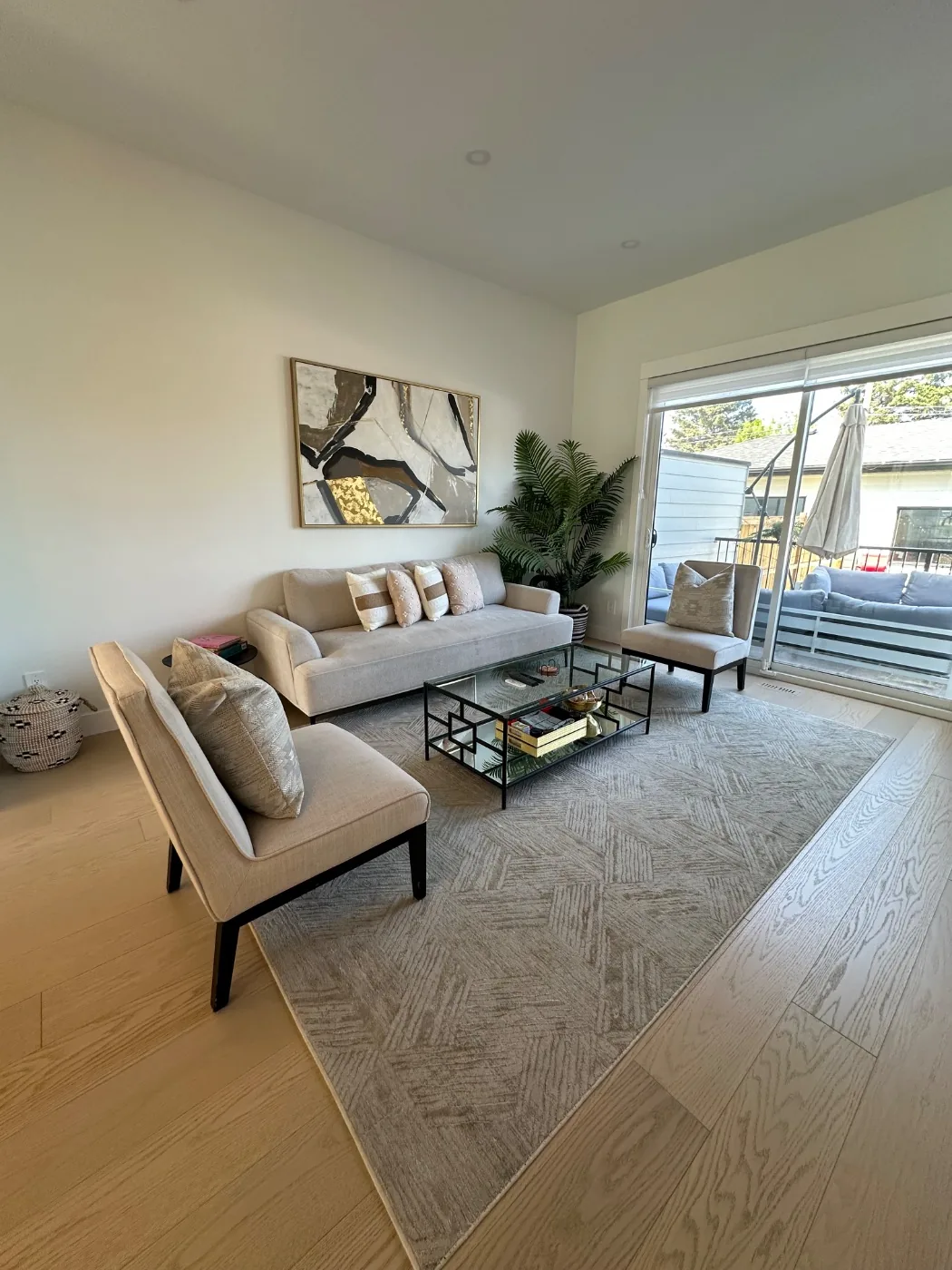 Calgary short term rental sitting room cleaned between guests