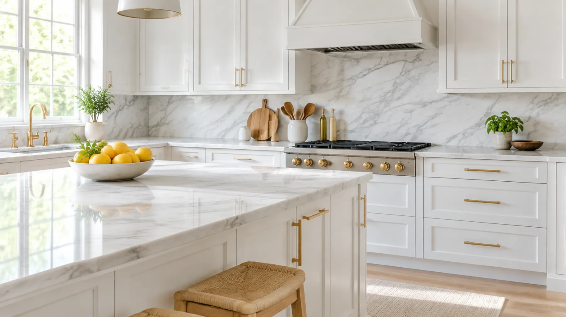 Bright rental kitchen ready for the next guest