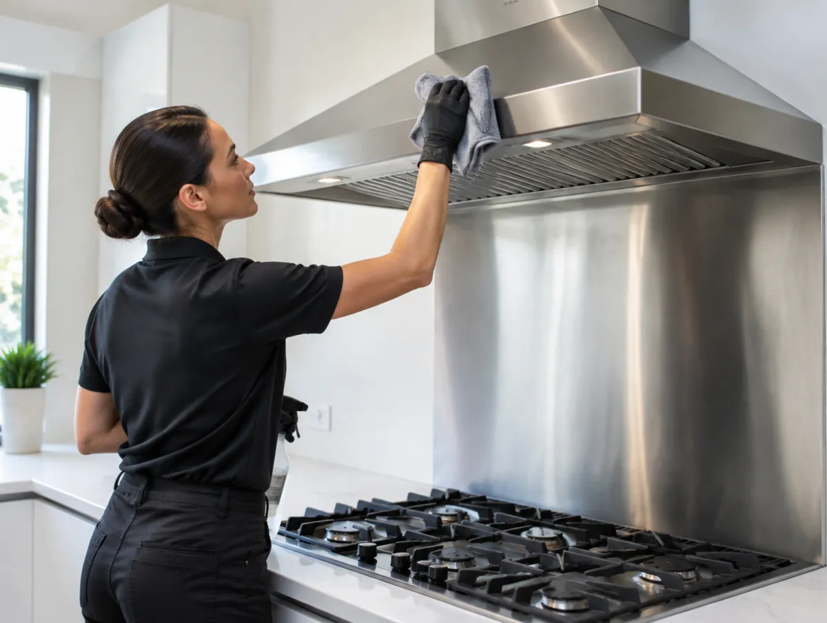 Range hood degreased during a deep clean