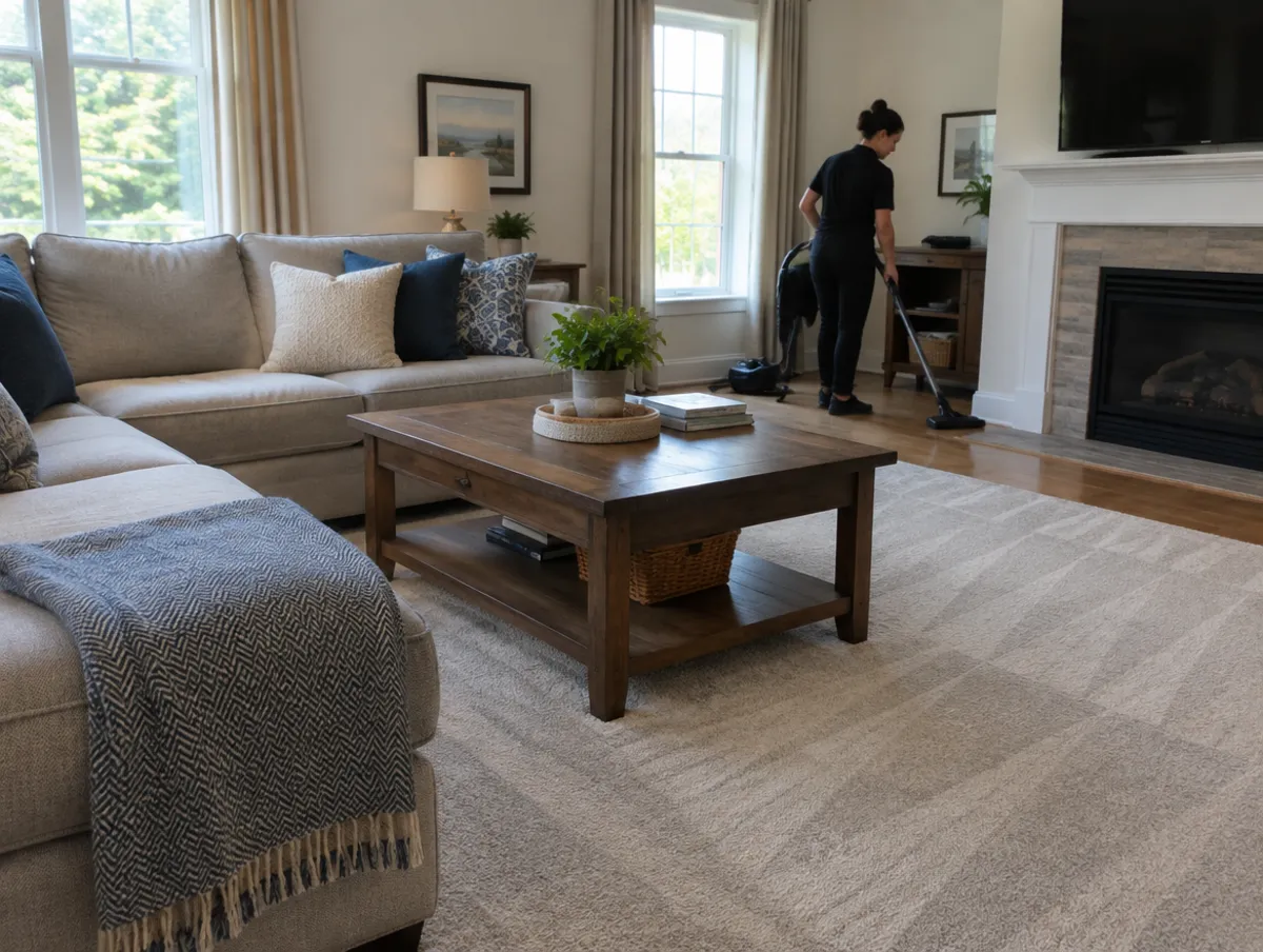 Guest ready living room after a turnover