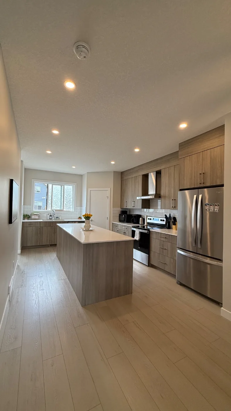Short term rental kitchen island cleaned between guests