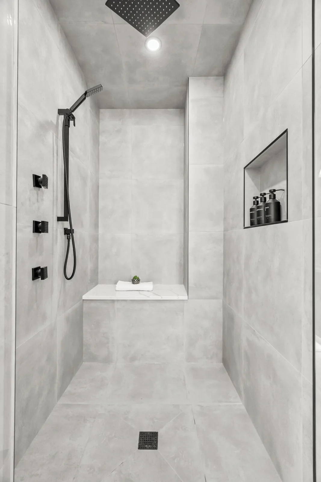 Walk in tile shower cleaned to a 5 star standard