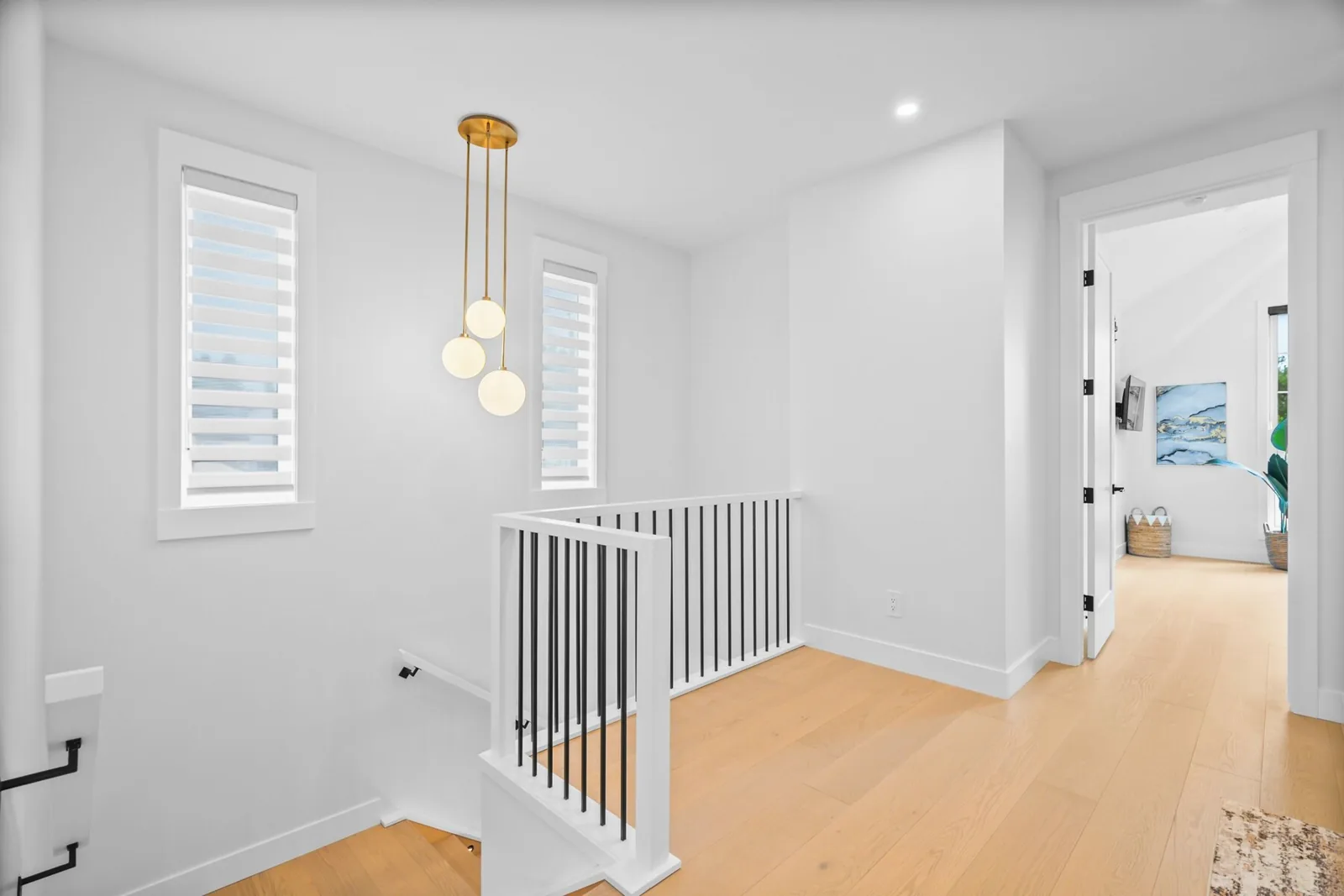 Entry and stairs of a Calgary rental, the first metre inside the door